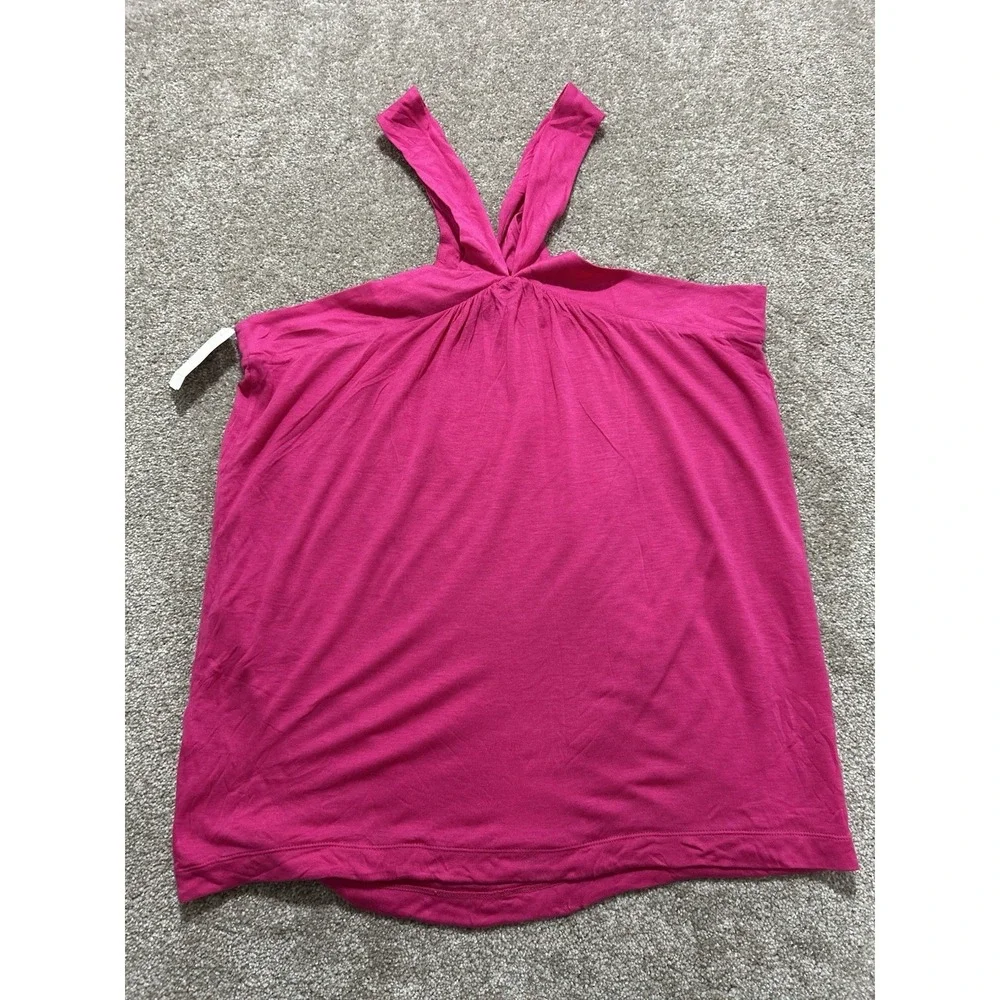 Diane Von Furstenberg Women's L Pink Azalea Halter Tank Top - Read